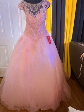 Dancing Queen Pink Lace & Tulle Ball Gown